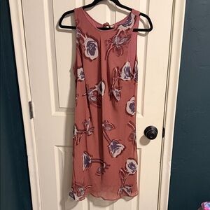 Wild Fable Rose and Violet Floral Midi Dress